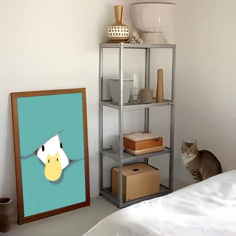 Cute Duck Tin Painting for Home Interior Decor