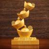 Gold Ingot Statue Attracting Wealth Alloy Home Decor Collecting Friend Gift Feng Shui Figurine