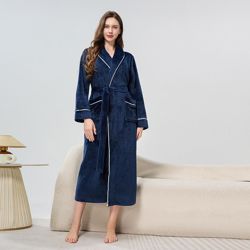 Мужские халаты с шалевым воротником, махровые плюшевые банные халаты полной длины, мягкий спа-халат для дома с карманами, пушистые спа-халаты, унисекс, зимний уютный теплый спа-халат, длинный халат