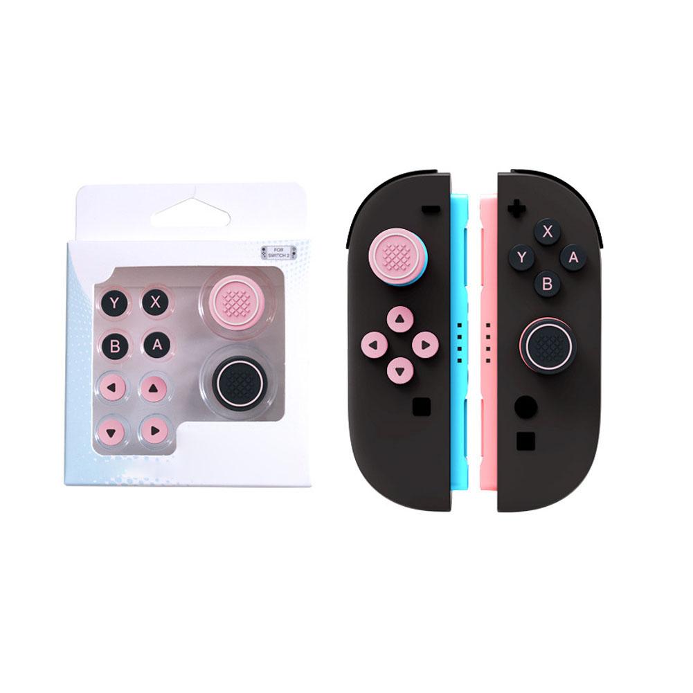 For Switch 2 Button Grips Caps Joystick Cap+button Sticker Set Silicone Material Button For Switch2 Accessories