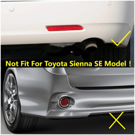 Rear Fog Light Lamp Frame Cover Trim For 2011- Toyota Sienna ABS Chrome 2pcs