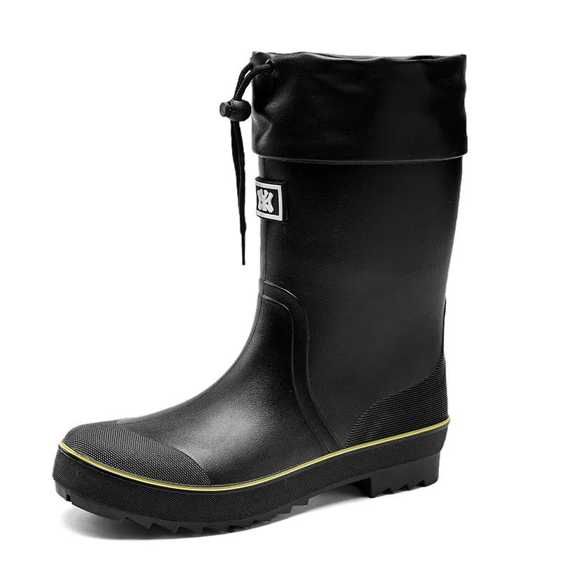 Мужские дождевые сапоги для рыбалки и кемпинга, мужские повседневные нескользящие износостойкие водонепроницаемые ботинки Botas De Lluvia Para Hombre