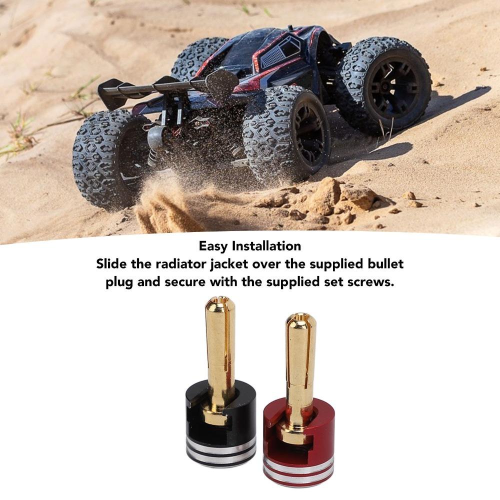 2Pcs Metal RC Heatsink Banana Plug Connectors Banana Plug Connectors for RC Monster Truck