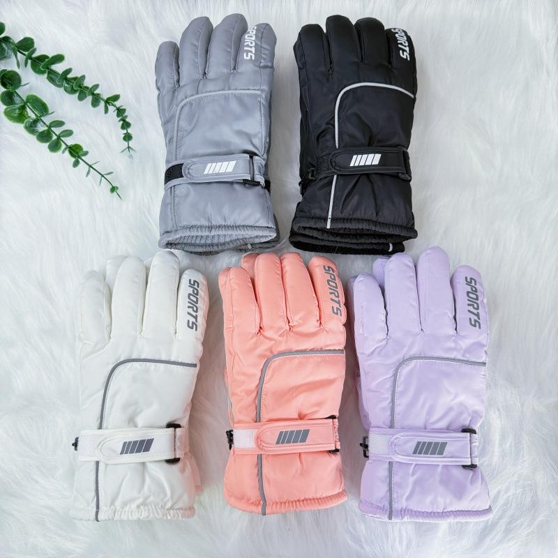 Unisex Winter Cycling Gloves, Thick Fleece Lined Waterproof Windproof Motorcycle Riding Warm Gloves