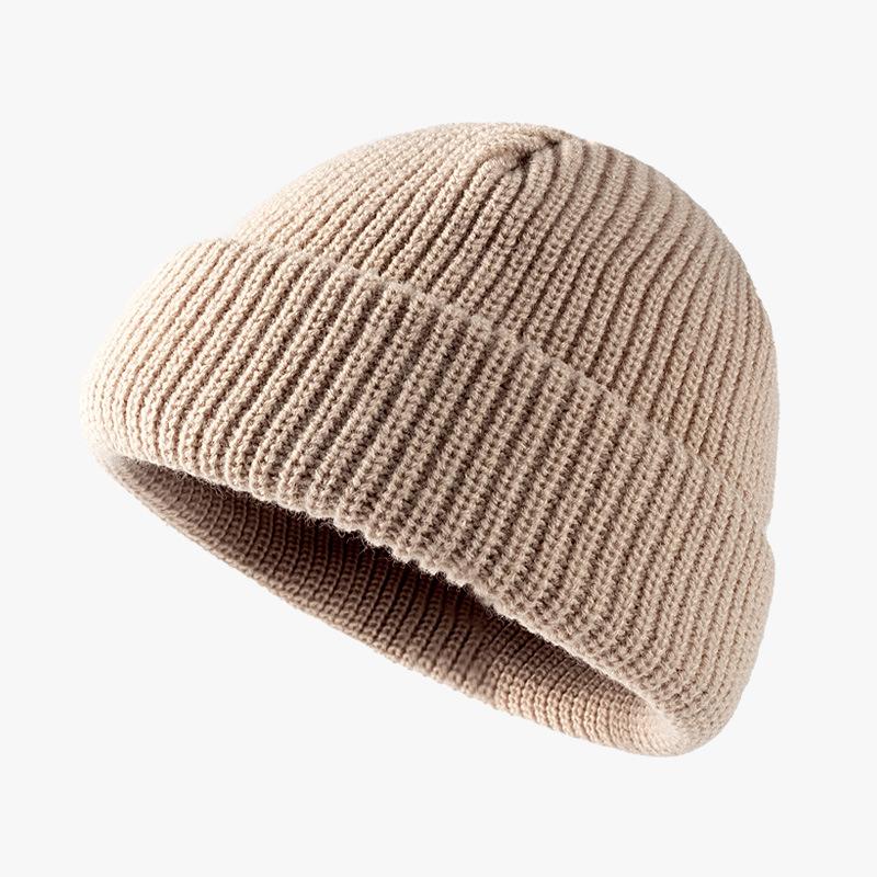 Embroidery Solid Color Acrylic Knitted Hat, Autumn And Winter Warm And Cold Board Wool Hat