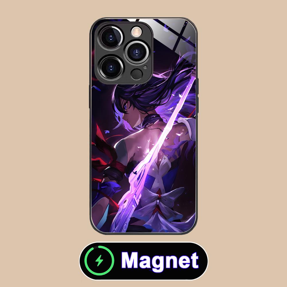 HSR Seele Стеклянный чехол для мобильного телефона MagSafe для iPhone 17 16 15 14 13 12 11 Air Pro Max Plus Mini Цветная крышка