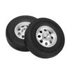 2Pcs RC Car Wheels Rubber Tires 84mm CNC Metal Wheel Rims Hubs Set for Tamiya 1 14 RC Car Truck