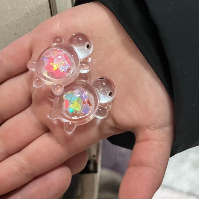 New night light transparent accessories glitter turtle cute DIY cream gel accessories desktop ornament small turtle