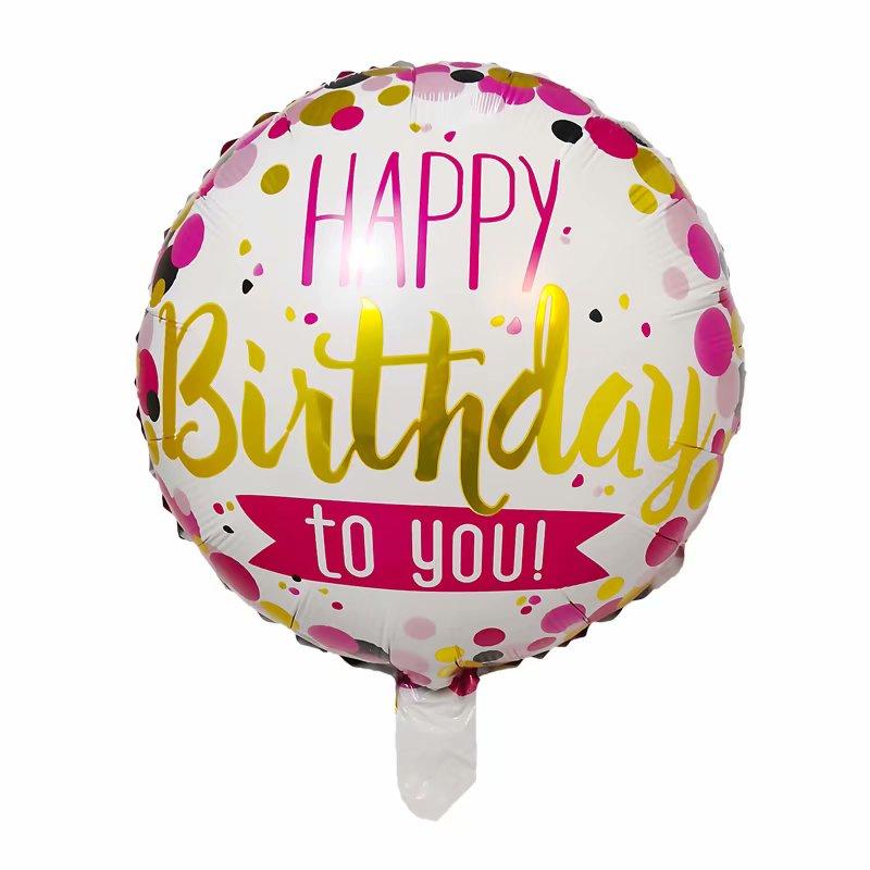 50Pcs/lot 18inch English Happy Birthday Aluminum Foil Balloon Round Helium Balloon Kids Birthday party decoration Air Golobs