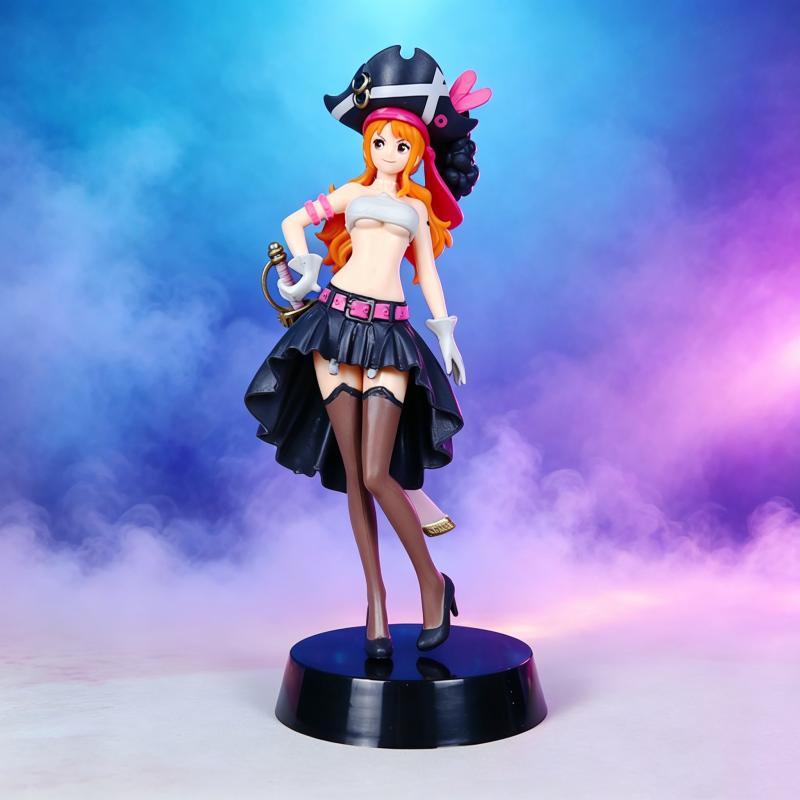 Аниме One Piece Нами в черной одежде Фигурка-экшн FILM RED Наряжаемая фигурка ПВХ Коллекционная модель Игрушка Подарок на день рождения