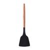 Cooking Spatula Non-demable Anti-slip Silent Stir-Fry Heat Resistance Silicone Extended Wooden Handle Frying Spatula Kitchen