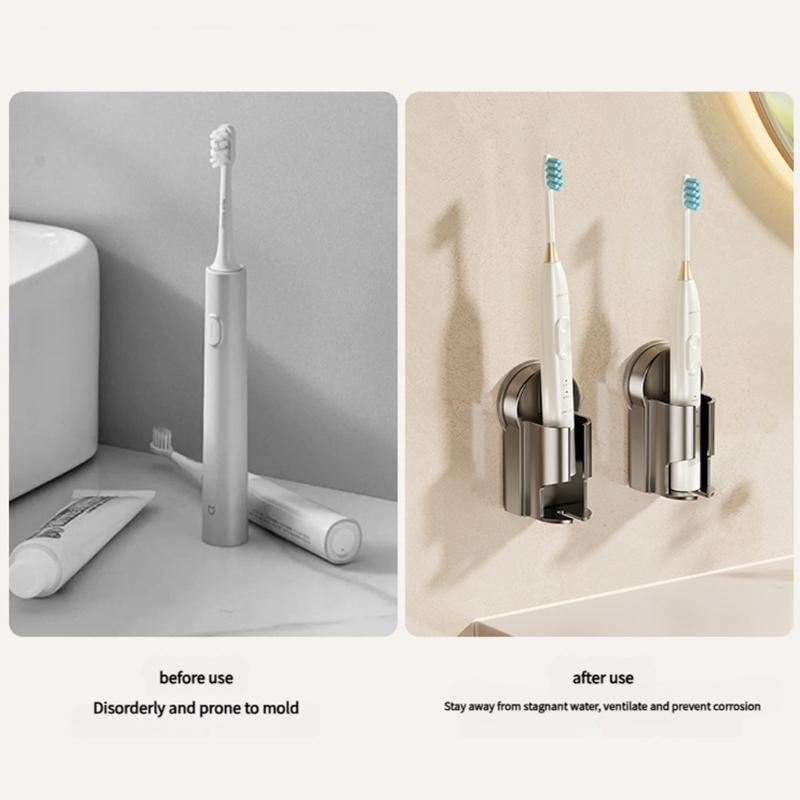 ABS Стойка для хранения Держатели для электрических зубных щеток Настенный Без сверления Органайзеры для ванной комнаты с присоской для душа