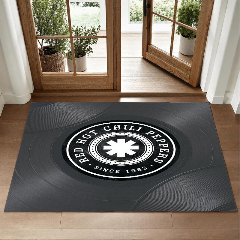 Red Hot Chili Peppers Design Crystal Velvet Rug Soft Decorative Mat for Bedroom Entrance