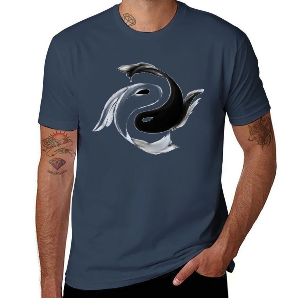 Koi Fish Yin And Yang Tshirt Industrial Work Tee Shirt