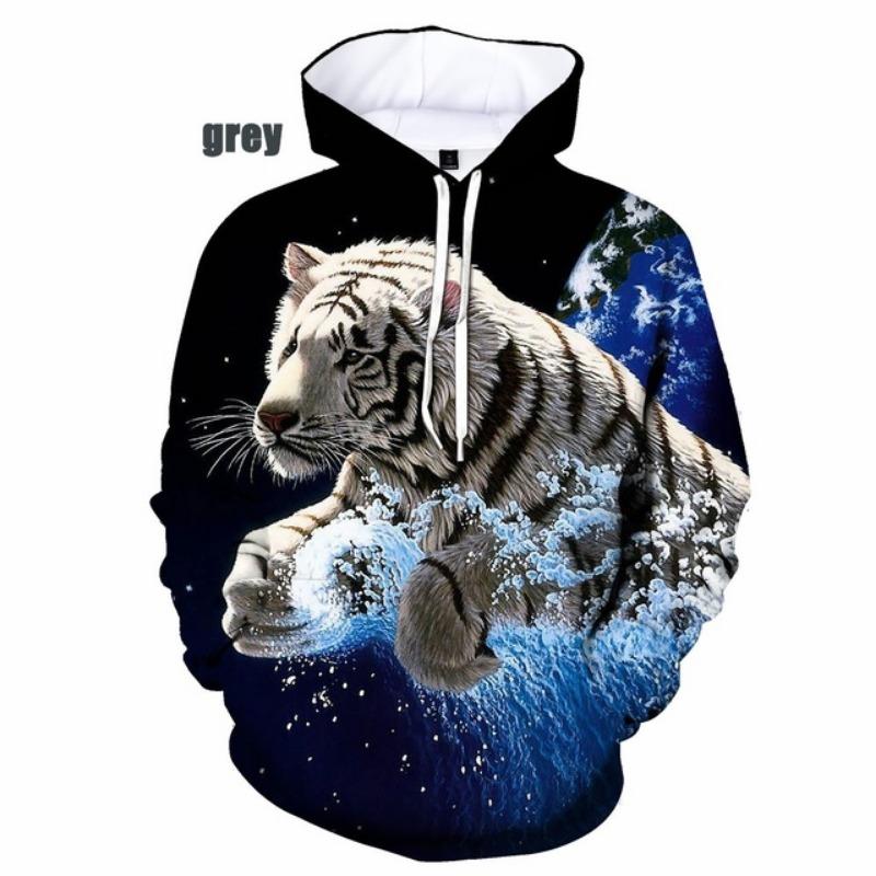 Модные мужские/женские пары с 3D-принтом Dreamy Tiger Hoodies Casual Sweatshirt