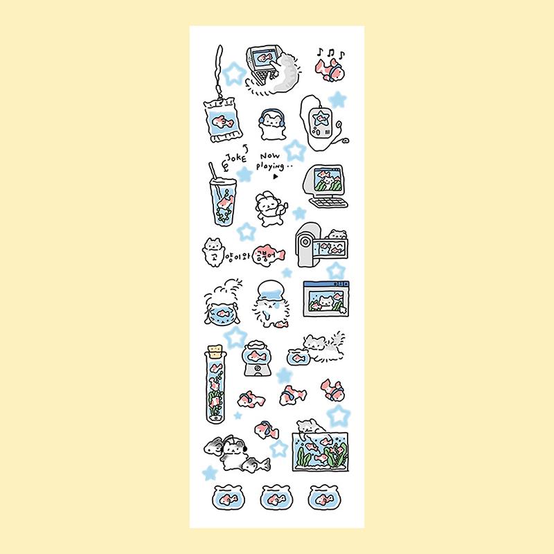 1/3 Sheets Korean Cute Graffiti Style Rabbit Cartoon Stickers Kawaii Animal Decals Hand Account Diary Scrapbook Sticker