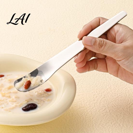 Deep Bowl Dessert Spoons Stainless Steel Spoon Long Handle Ice Cream Scoop for Yogurt Cake Coffee Dishwasher Safe Mirror Polished Kitchen