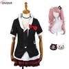 Косплей Junko Enoshima Костюм Danganronpa Аниме Dangan Ronpa Косплей Школьная форма Заколки Monokuma Женский Девичий Наряд Костюм