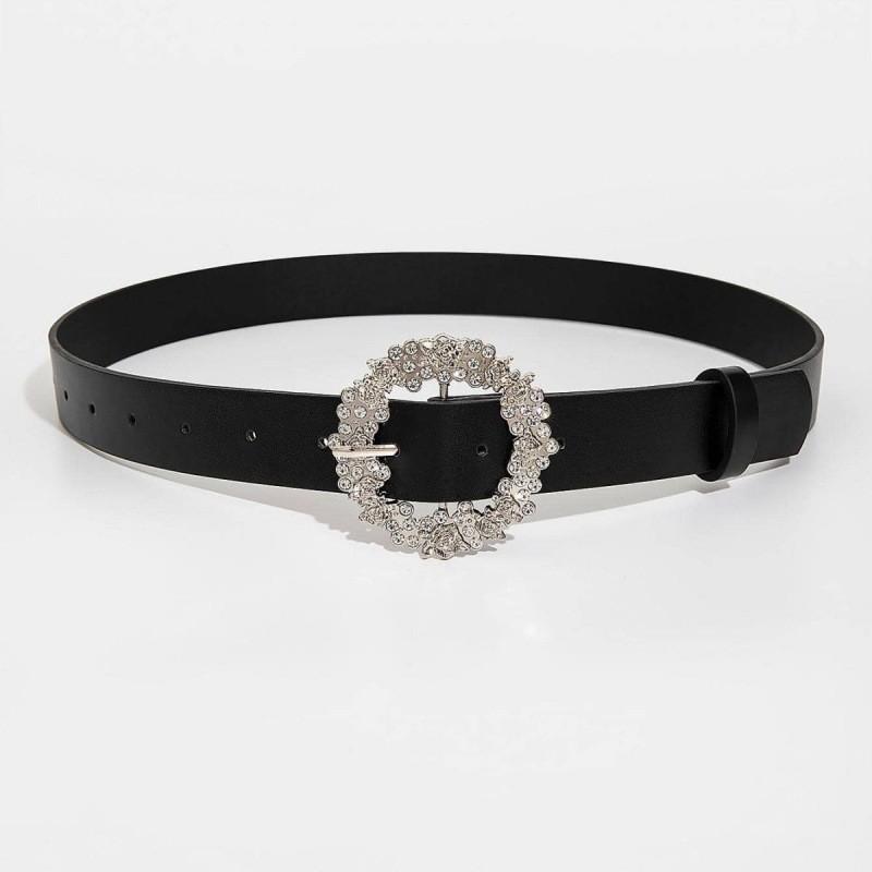 Элегантный женский модный ремень для платья с пряжкой из белого золота, инкрустированной стразами, для стильных нарядов