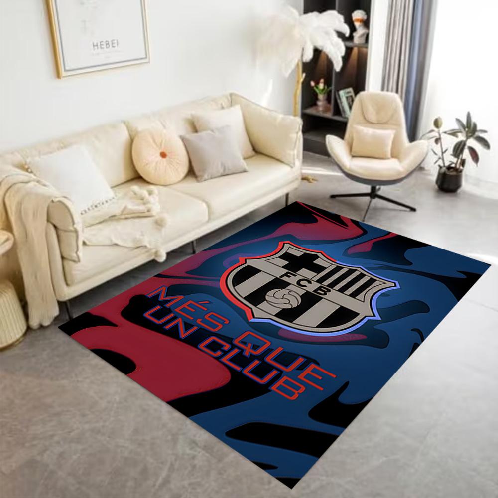 Fcb Crest Emblem Carpet Design for Dining Room Living Rooms Playrooms Bedrooms Anti-slip Rug Office home decor Gift for Festivals