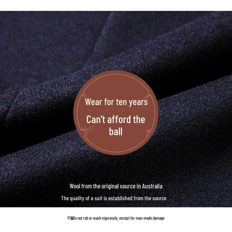 Новый мужской пиджак из смесовой шерсти в стиле business casual для осени и весны - Не требующий глажки, Идеально подходит для пап среднего возраста