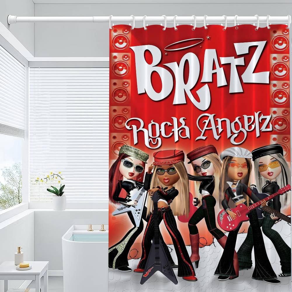 Кукла Братц Классическая Занавеска для Душа, Декоративная Занавеска для Душа для Ванной Комнаты, Водонепроницаемая Занавеска для Душа с Крючками