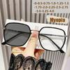 Photosensitive Color-Changing Anti-blue-light Glasses With Plain Square Frames In Various Colors Myopia Glasses