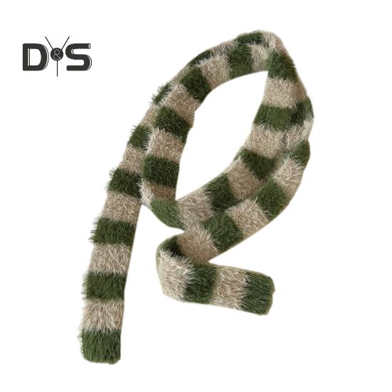 Women Long Scarf Color Block Striped Print Thin Long Scarf Cold Weather Scarf Neck Wrap Fashion Accessory