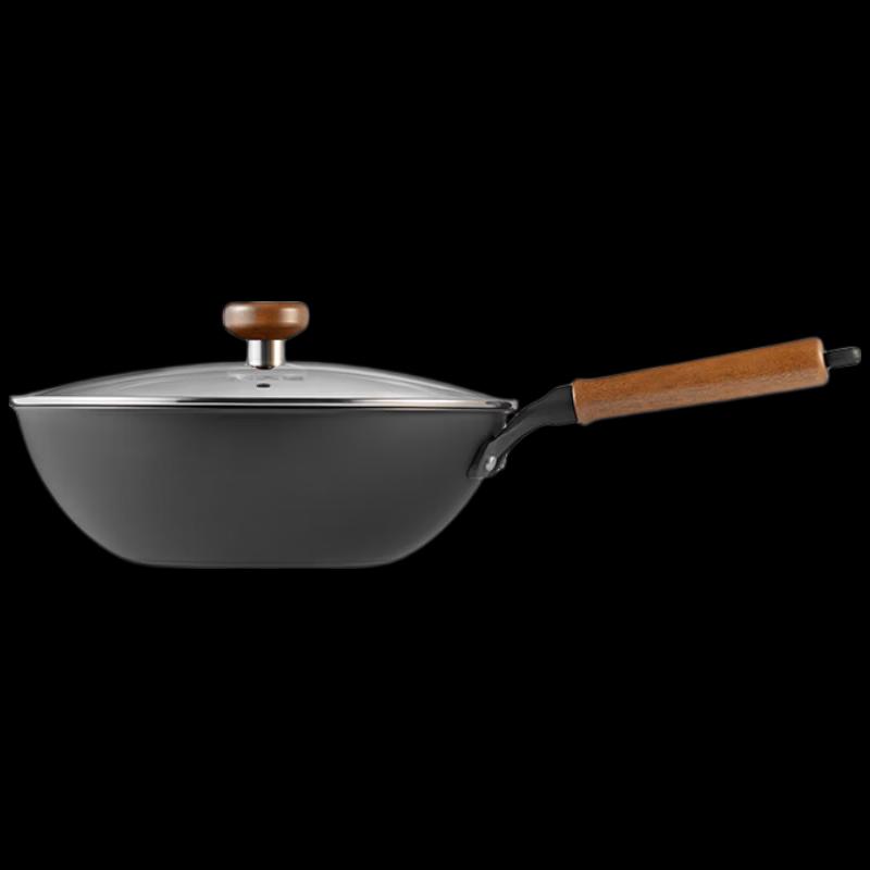 COOKER KING 34cm Titanium-Iron Flat-Bottom Non-Stick Wok