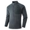 Mens Fleece Jacket With Stand Collar Half-Zip Warm Outdoor Sport Coat Winter