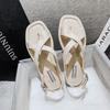 2024 New Women Modern Sandals Summer Fashion Comfortable Leather Casual Flats Shoes Big Size 35-43
