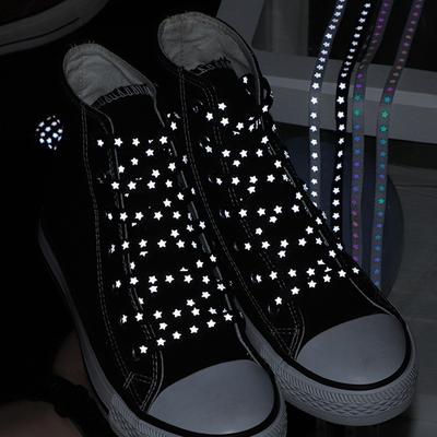 1 пара новых голографических светоотражающих шнурков, крутые кроссовки, кроссовки для бега, шнурки для взрослых и детей, спортивные белые шнурки со звездами