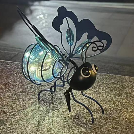 Лампа-имитатор насекомых, подвесная лампа на солнечных батареях для украшения сада, светодиодная наружная лампа-насекомое с пружинами, солнечные гирлянды