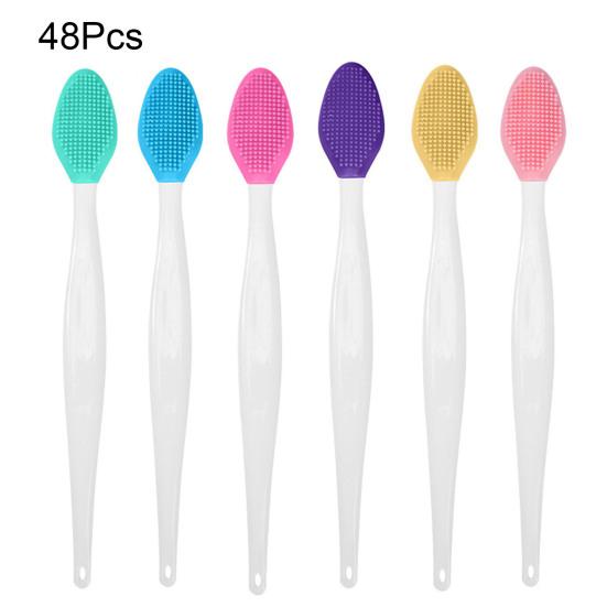 Силиконовая щетка для скрабирования губ, двусторонняя, эксфолиатор для губ для осветления темных