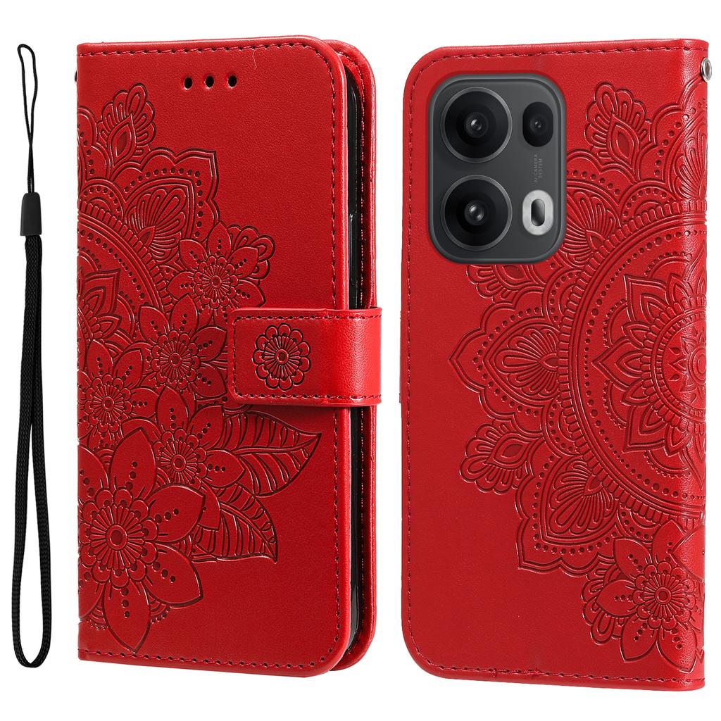 Для Oppo Reno14 Pro 5G (Китай)/Oppo Reno13 Pro 5G/Oppo Reno14 Pro 5G (Глобальный) Чехол Кошелек-подставка из ПУ кожи с цветочным узором Чехол для телефона