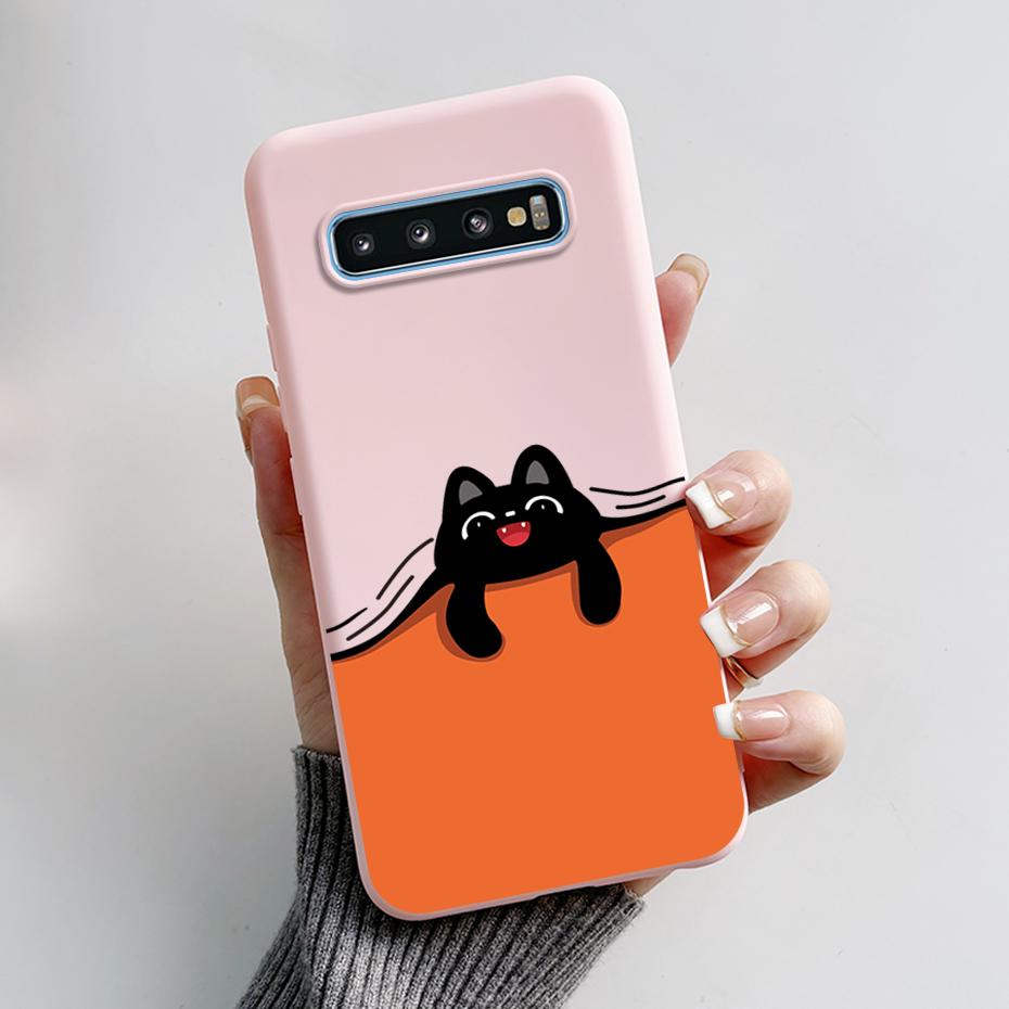 Case For Samsung Galaxy S10 S 10 Plus S10E Phone Cover Cute Rabbit Panda Painted Soft TPU Coque For Samsung S10 S10+ S10E Funda