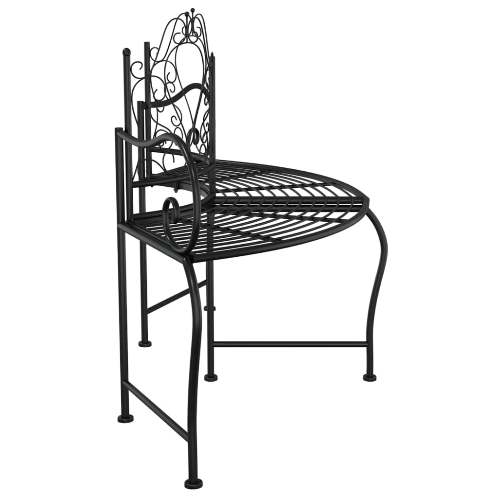 Vidaxl Ławka Pod Drzewo, 150 Cm, Czarna, Stalowa