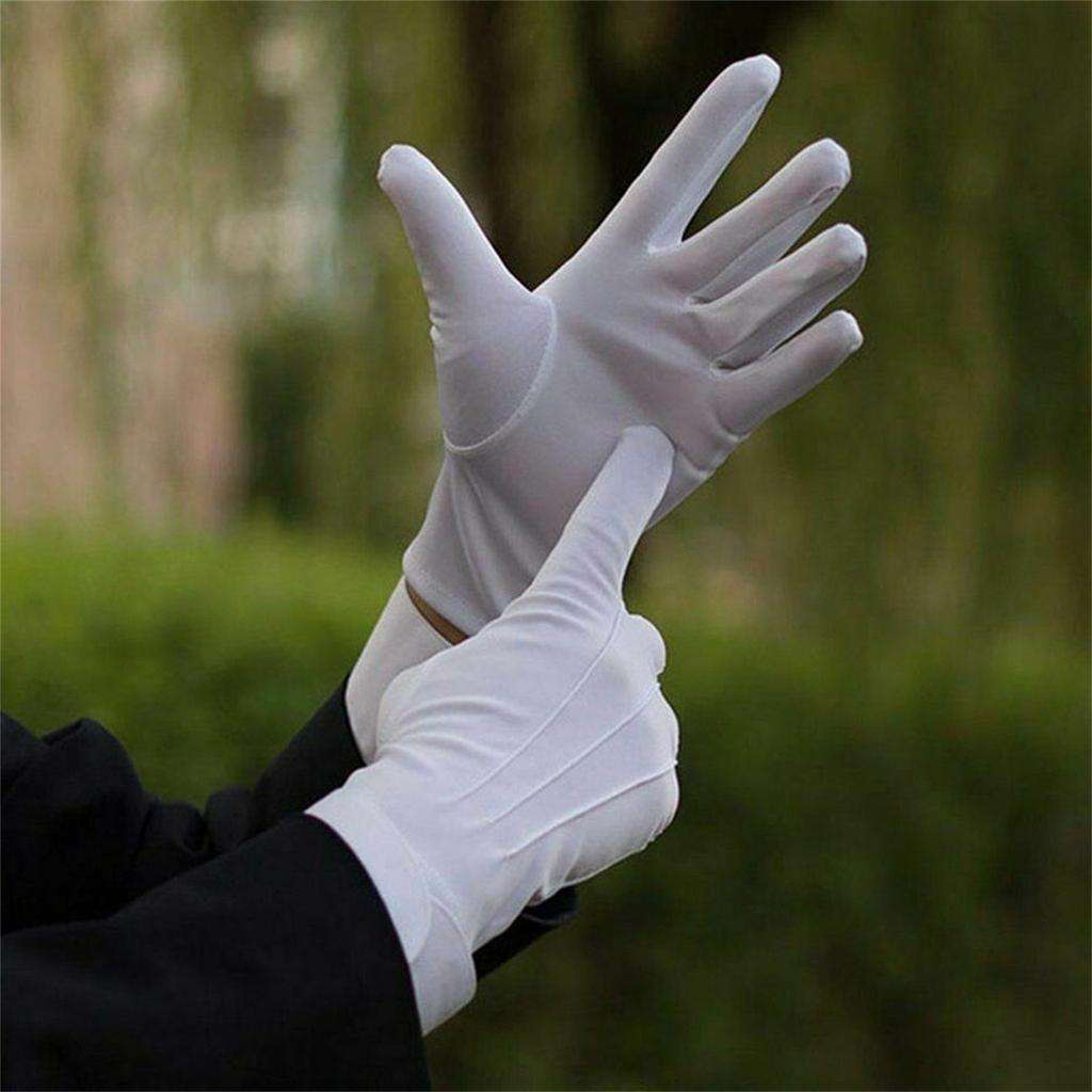 White Formal Gloves Tuxedo Costume Honor Guard Santa Men Women Coin Jewelry Inspection Winter Mittens