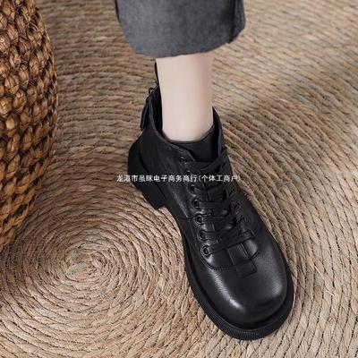 Коричневые британские ботинки Мартин Женские 2025 Осень Новые Короткие Женские Ботинки Повседневные Универсальные Ретро Короткие Ботинки Взрослые