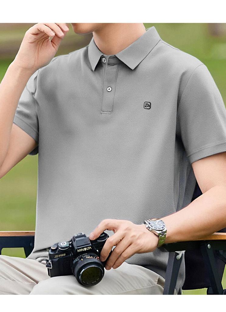Summer Moisture Wicking Short-Sleeved Polo Shirt for Men