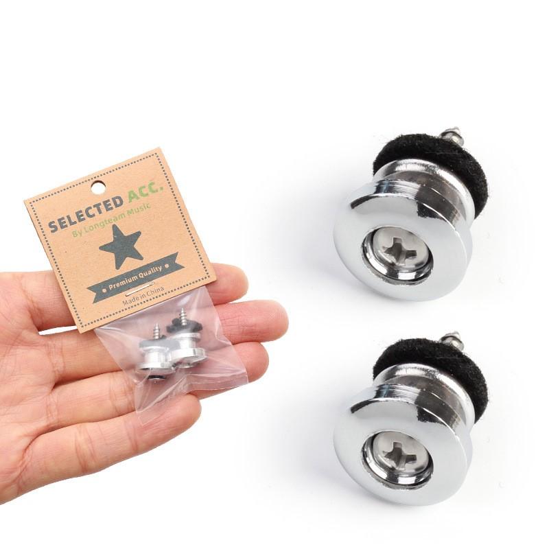 2Pcs Guitar Strap Lock Skidproof Metal Strap ButtonTail Nail Folk Guitar Neck Fix Nails Electric Guitar Bass Ukulele Accessories