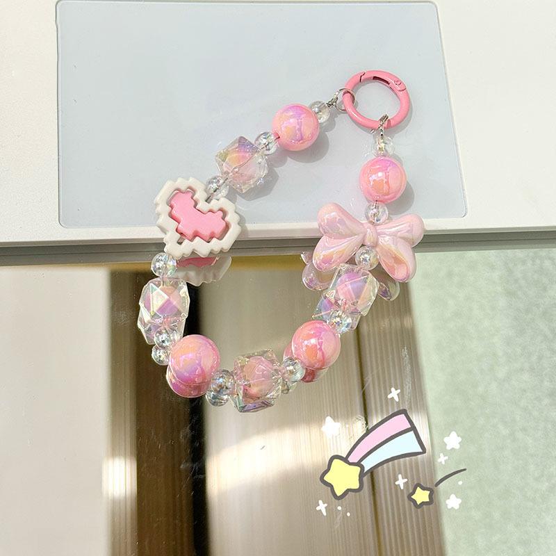 Бабочка бант сердце бусины телефон цепочка кулон для iPhone для Samsung Huawei Xiaomi телефон ремешок веревка сумка украшение