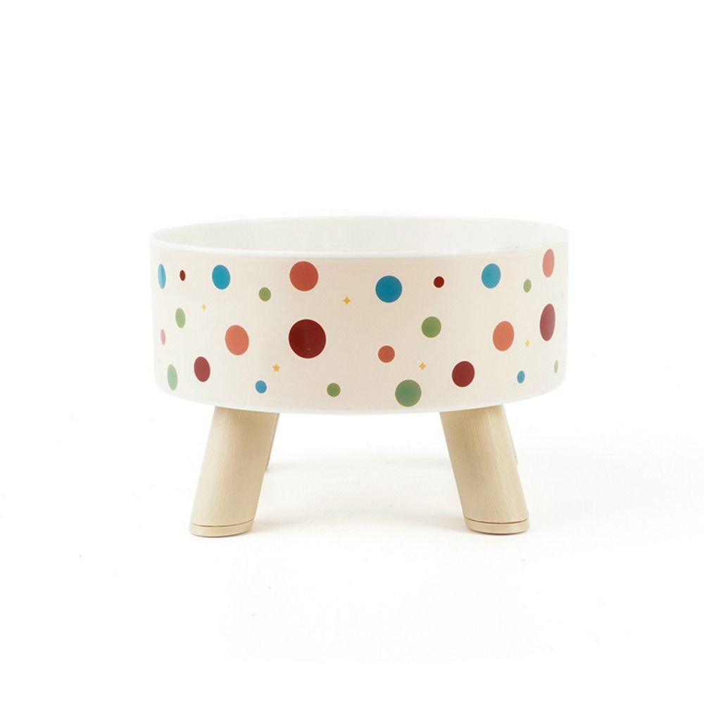 Миска для кошачьего корма с узором в горошек, нескользящая, контейнер для воды, миска для кормления питомца, зоотовары