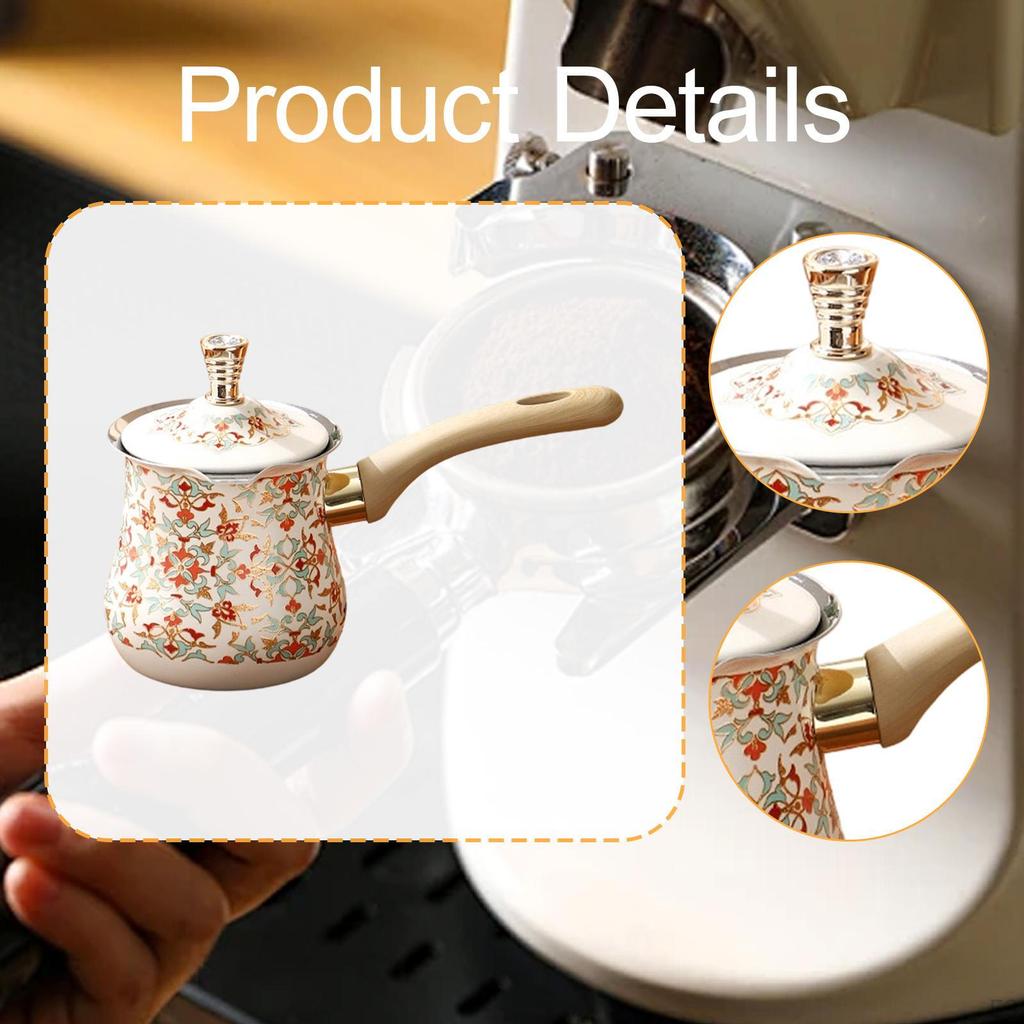 Turkish Coffee Pot Butter Warmer Easy To Clean Multipurpose Stainless Steel Maker with Long