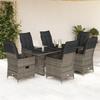 VidaXL 7-Piece Garden Dining Set and Cushions Grey Rattan 3276744