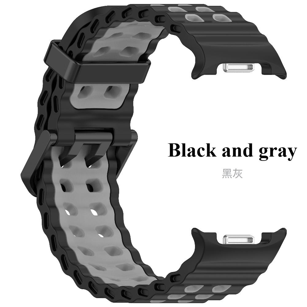 Морской ремешок для Samsung Galaxy Watch 8 Classic Аксессуары Двухцветный Спортивный силиконовый браслет Ремешки для Galaxy Watch 8 40 мм 44 мм