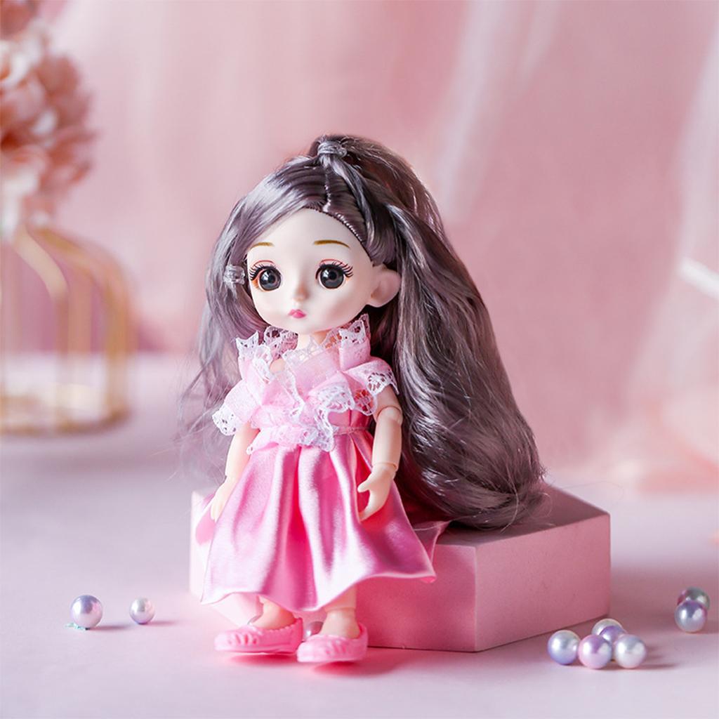 Симпатичная кукла BJD с 13 суставами, 16 см, 1/12, платье и обувь, игрушка для девочек, подарок A