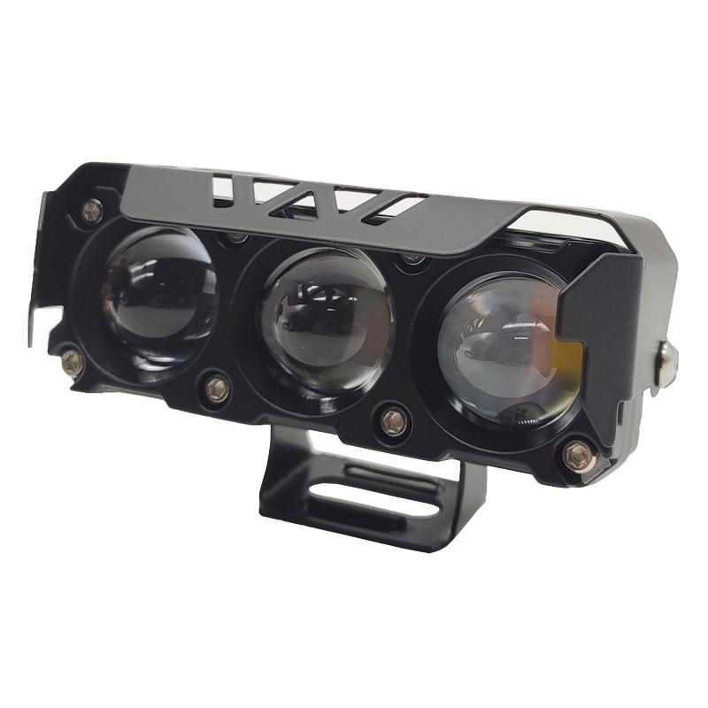 Светодиодные линзы для мотоциклов, вспомогательные противотуманные фары высокой мощности, белые, желтые с красными фарами DRL, фары дальнего света для мотоциклов, квадроциклов, внедорожников