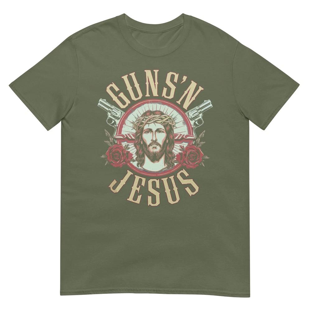 Gunns Jesus Christian Revolver Gun Lover TShirt