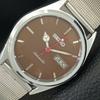 ЯПОНСКИЕ ВИНТАЖНЫЕ ОТРЕМОНТИРОВАННЫЕ МУЖСКИЕ АВТОМАТИЧЕСКИЕ ЧАСЫ SEIKO 6309A С КОРИЧНЕВЫМ ЦИФЕРБЛАТОМ a443194-1